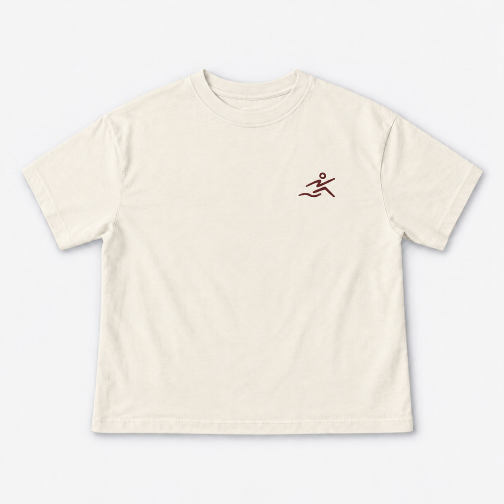 T-Shirt Bianco spento - Bordeaux